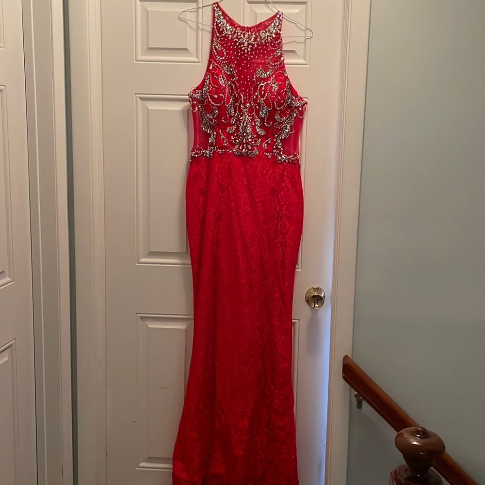 Beautiful long red prom dress